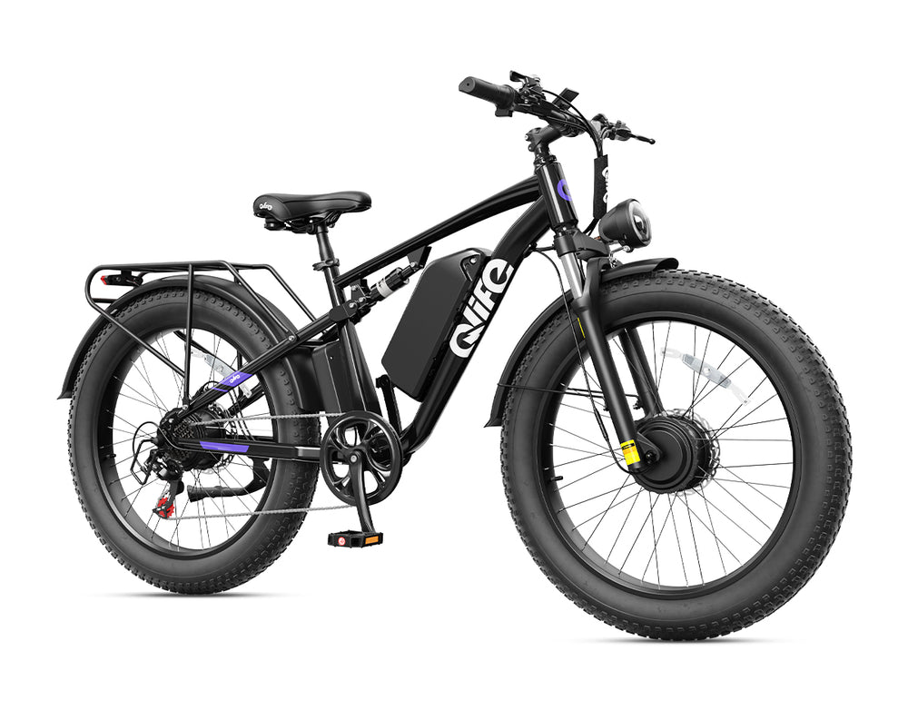 Qlife Racer fat tire electric bike in black