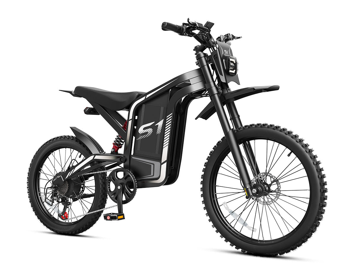 Qlife Vela S1 electric dirt bike in black
