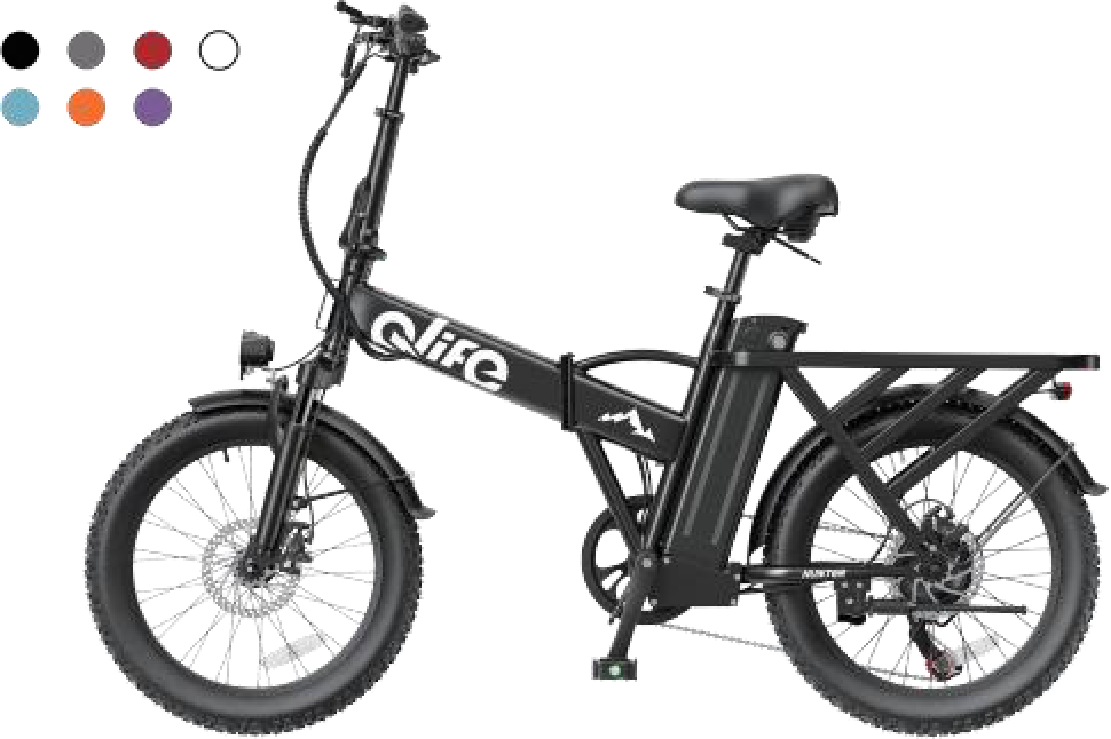 Qlife Hunter Plus folding electric bike, side view