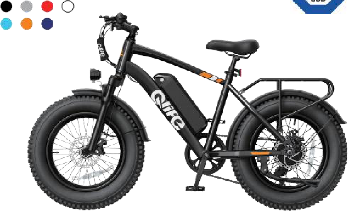 Qlife Racer 500W fat tire electric bike, side view