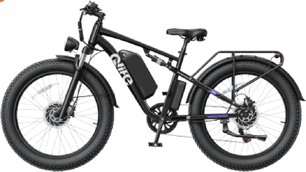Qlife Racer Max dual motor fat tire electric bike, side view