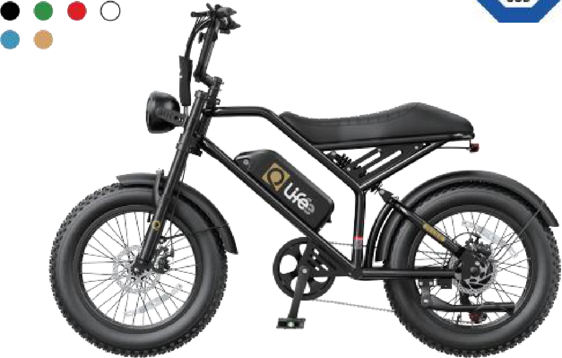 Qlife Spark Dual Battery moped-style electric bike, side view