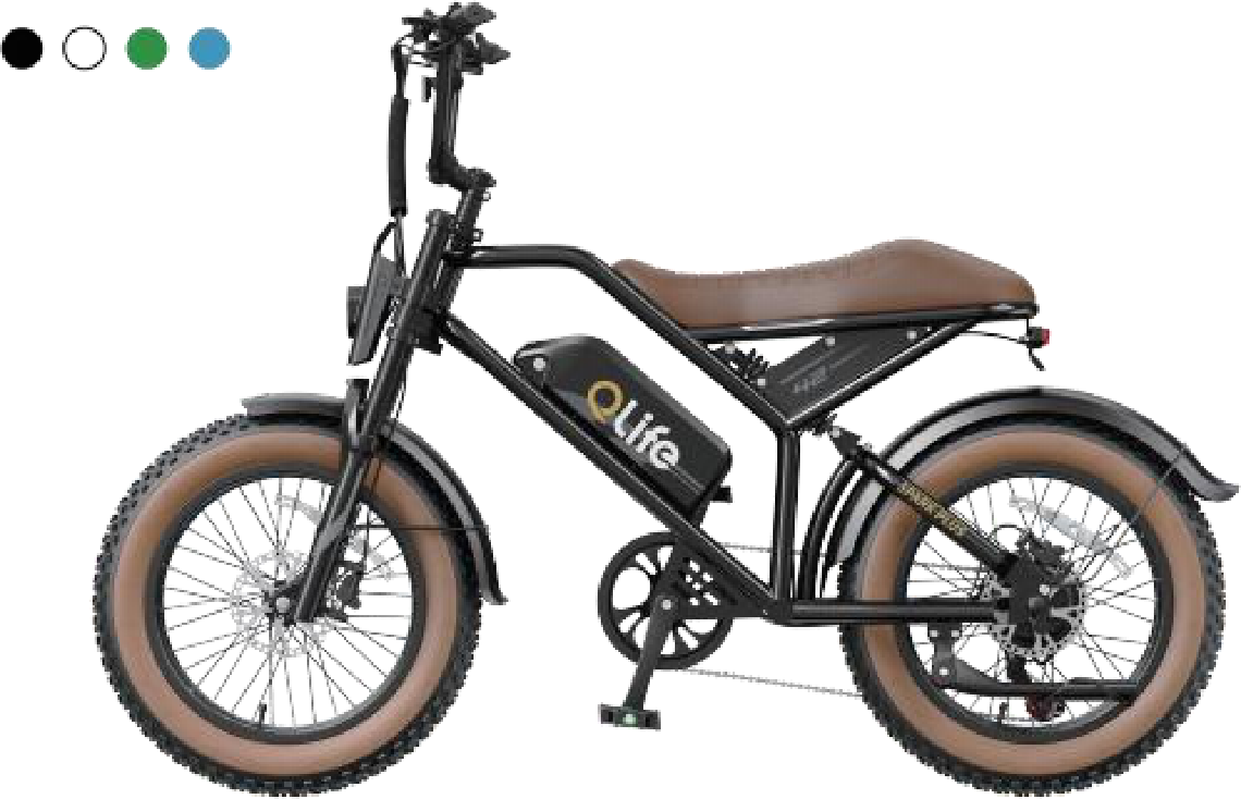 Qlife Spark Plus moped-style electric bike, side view