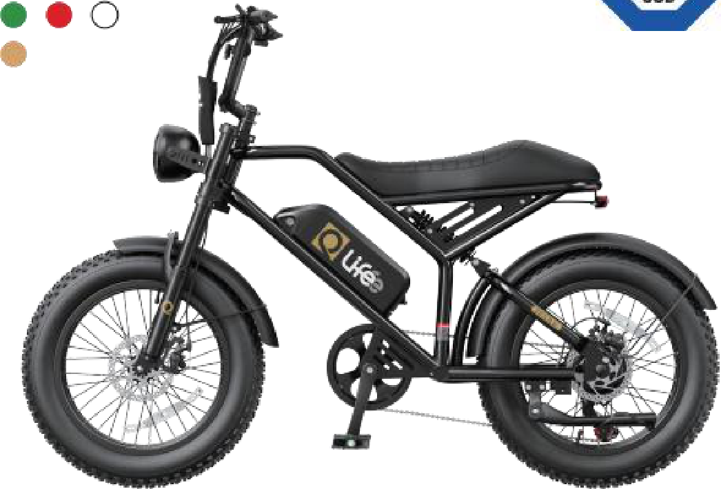 Qlife Spark moped-style electric bike, side view