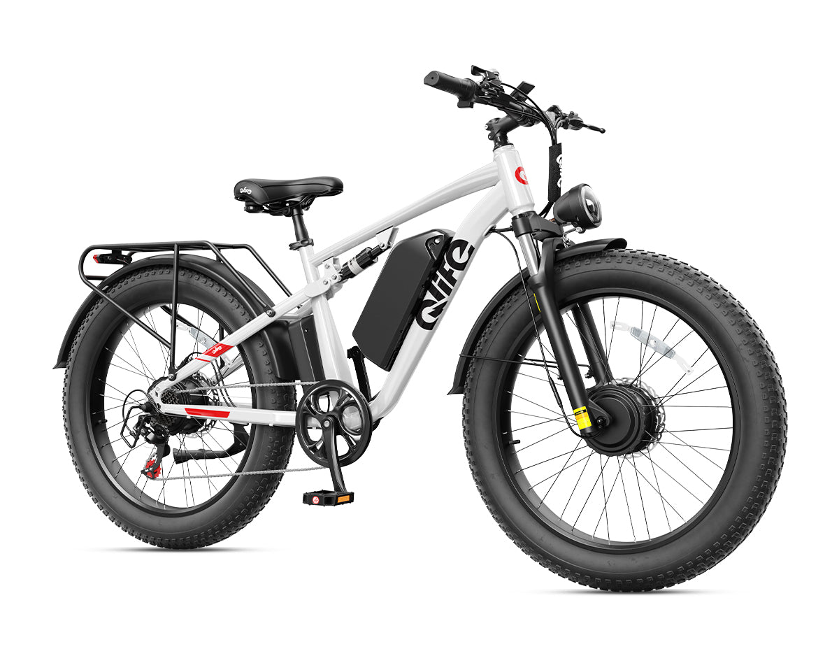 Qlife Racer fat tire electric bike in white